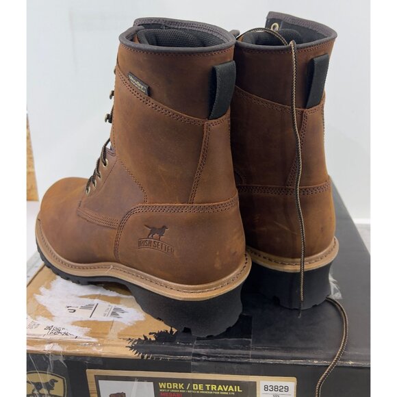 Men's Irish Setter Mesabi 8" WP Logger Work Boots Outdoor Sz. 11EE Brown Leather - Picture 6 of 11
